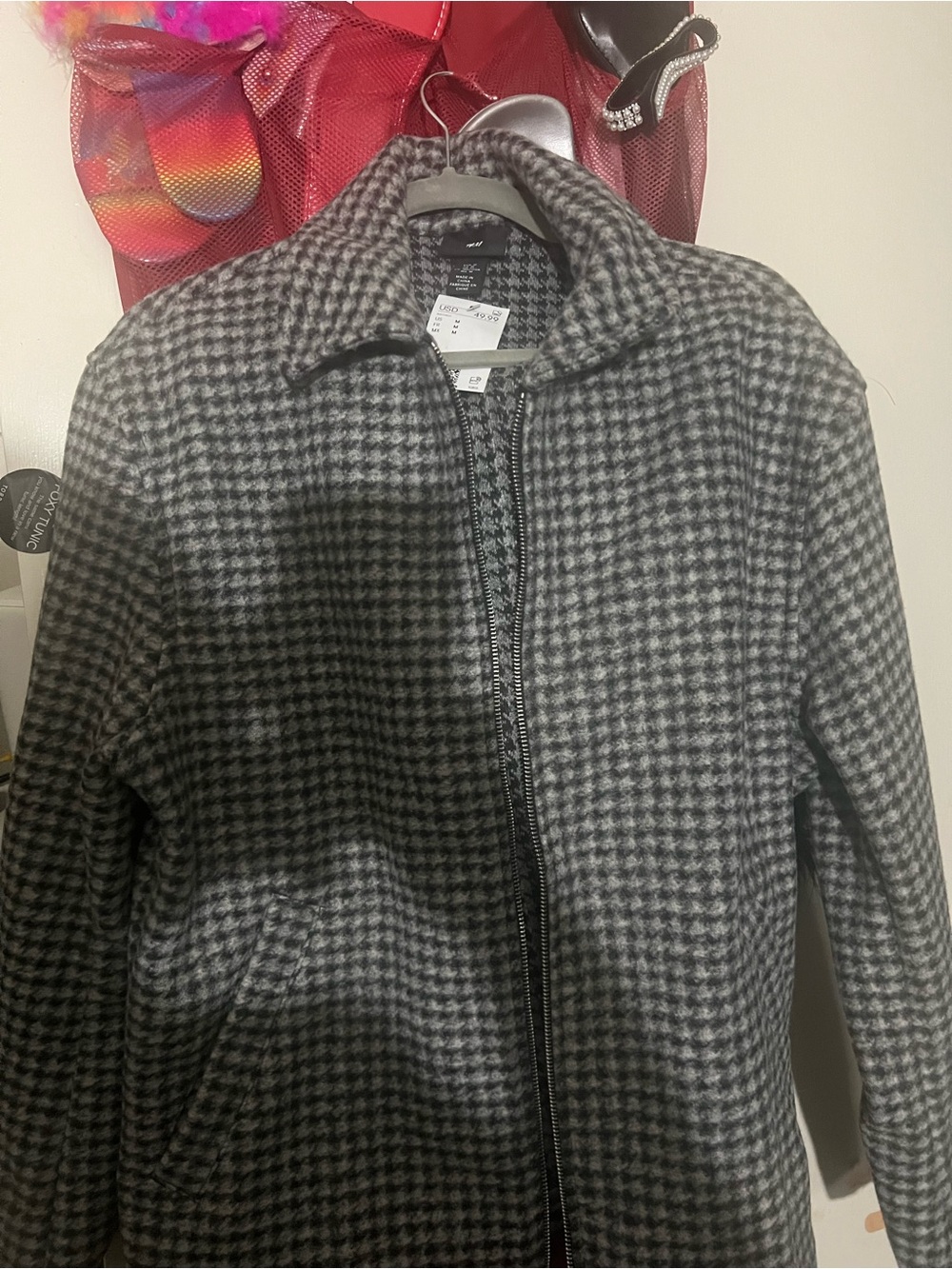 Men’s H&M Grey Houndstooth Zip Jacket